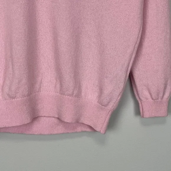 J Crew Womens Pink Cashmere Relaxed V Neck Sweater Heathered Peony size XXS - Picture 4 of 12